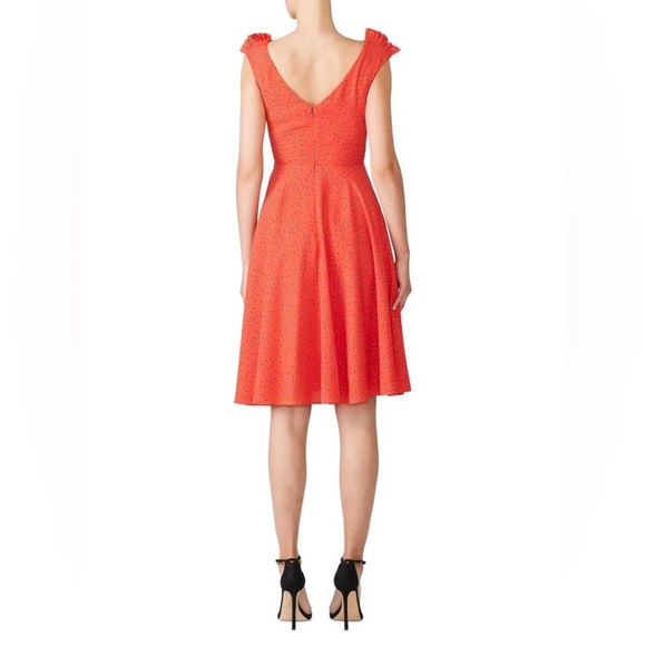 CHRISTIAN SIRIANO Like-New Luxury Sunset Polka-Dot Fit n Flare Dress. Size 8 - Picture 2 of 4